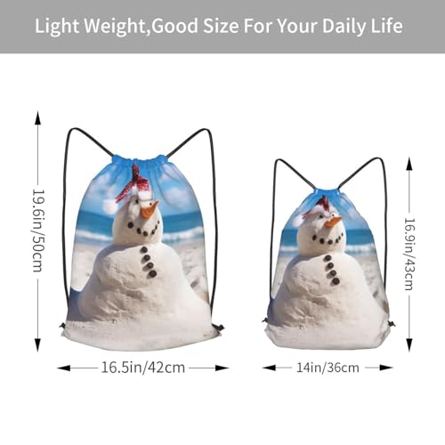 Drawstring Bag for Women Lightweight Sports Gym Bag Beach Sandy Snowman Soccer Backpack for Travel3