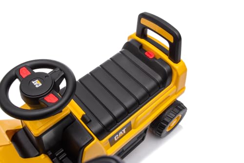 Image of Best Ride On Cars CAT Front Loader Push Car - Licensed Caterpillar Ride-On Digger Toy for Kids with Rotating Bucket & Under-Seat Storage - Construction Vehicle for Toddlers