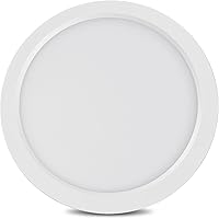 Vista 15 de Lámpara de Techo LED de 7 Pulgadas de Montaje al Ras, Ultra Delgada de 0.63" de Grosor, Panel Plano Redondo, Lámparas de Techo, Paquete de 8