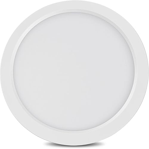 Lámpara de techo LED de montaje empotrado de 7 pulgadas, regulable, ultra delgada de 0.63 pulgadas de grosor, paneles de luz LED de techo redondos