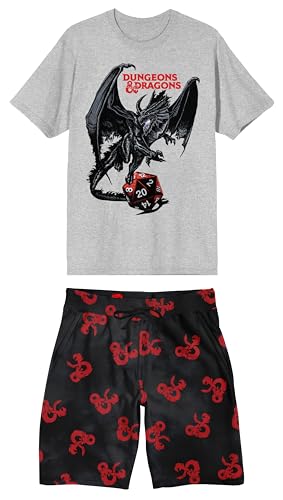 Bioworld Dungeons & Dragons Men's 2-Pack T-Shirt & Lounge Shorts Sleep Set