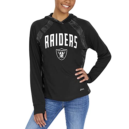 Zubaz Officially Licensed Women's NFL Elevated Lw Hood with Tonal Viper Print, Las Vegas Raiders, Size X-Small