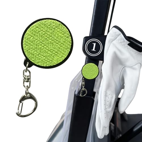 Green Magnetic Golf Glove Holder Clip – Strong Neodymium Magnet &Amp; Non-Slip Pad – Golf Glove Dryer &Amp; Hanger For Cart, Bag Or Belt – Durable Acrylic + Metal Design – Hand-Assembled Golf Accessory