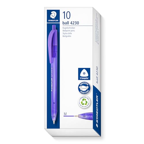 STAEDTLER 4230 M-6 Retractable Rainbow Ballpoint Pen - Purple (Box of 10)