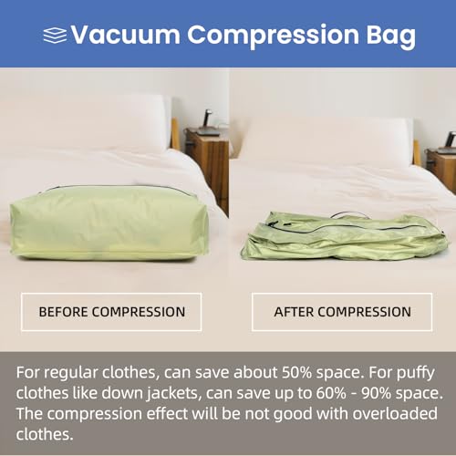 Image of BAGAIL TPU Vacuum Bag for Travel, Reusable Compression Bag with IPX8 Waterproof Zipper, Save Space for Suitcase, Backpack and Carry on (Beige, ExtraLarge, No Pump)