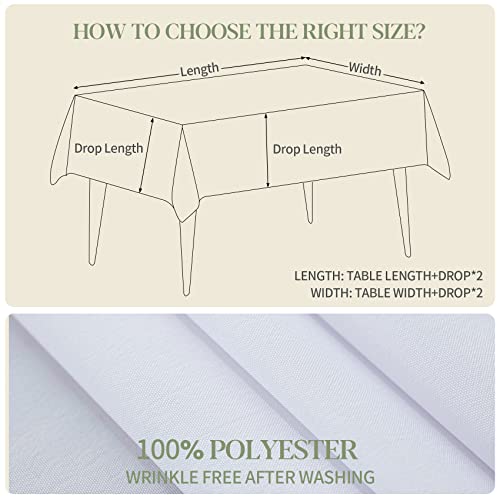 Bydoll Table Cloth White 60X84 Inch Tablecloth For 6 Foot Rectangle Tables Outdoor Washable Wrinkle Free And Spillproof Polyester Tablecloth For Festival Camping Picnic Wedding Party Table Cover thumb #5