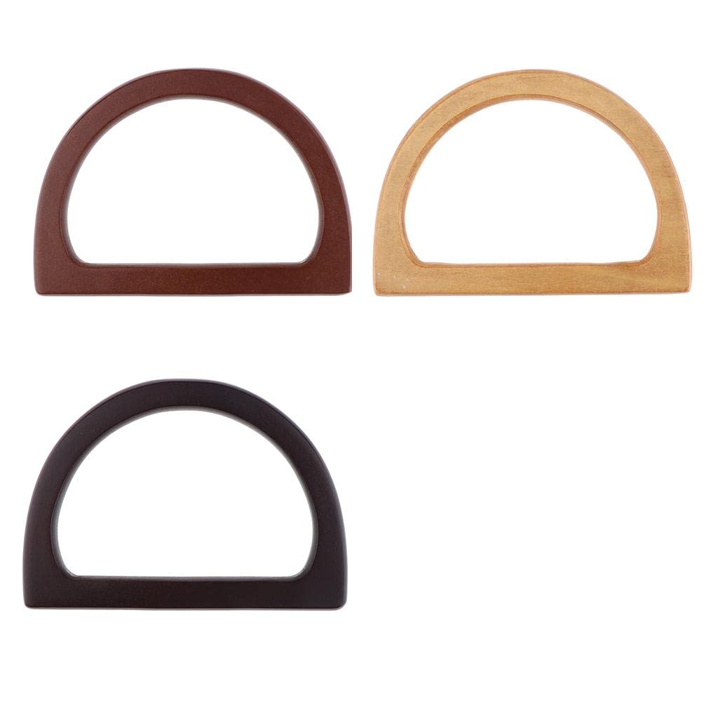 NIVAA Solid Wooden Handle Replacement for DIY Bag Handbag Purse Handle Frame Brown-image-26