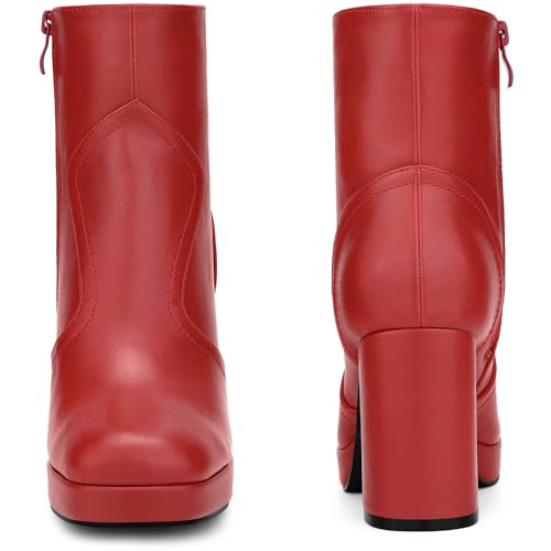 Perphy Squared Toe Platform Chunky Heels Ankle Boots for Women3