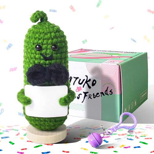 UTUKO Positive Crochet Pickles, Positive Crochet Plants, Fun Gifts for dads, a Cheering Gift for Friends, Colleagues or Children,Collectible Dolls? The Best Gift for Holiday Parties