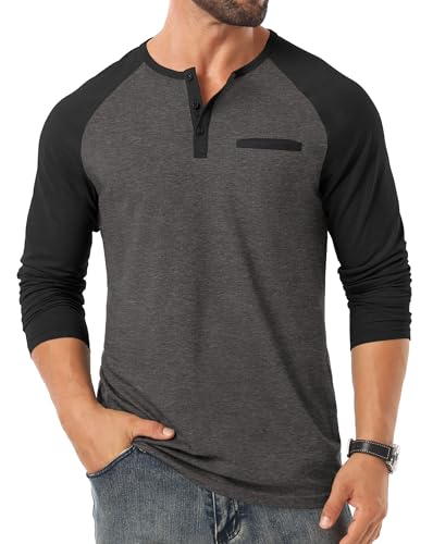 Sailwind Mens Cotton Henley Shirts Long Sleeve Casual T-Shirts Lightweight Button Pullover Shirts with Pocket2