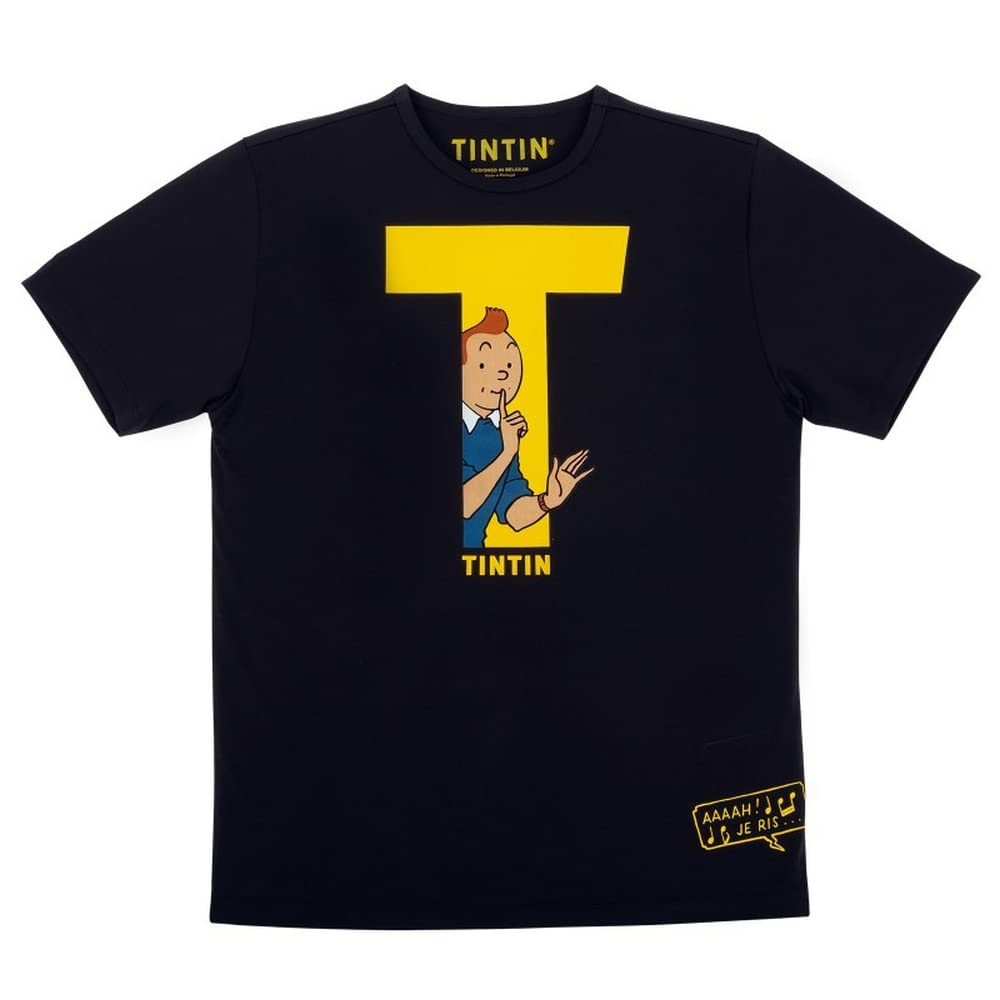 Moulinsart Tintin 100% Cotton T-Shirt, T Black (2022) - M
