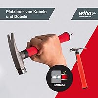 Wiha Elektriker Hammer 300g (42071), Werkzeug für Elektriker für elektrische Arbeiten, flacher Boden des Hammerstiels zum Platzieren von Kabeln und Dübeln – Ansicht 7