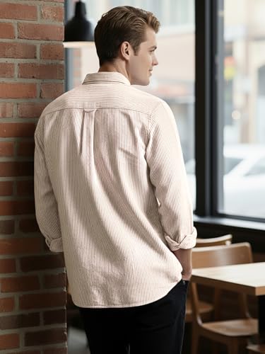 Image of Urbano Fashion Men's Cotton Full Sleeve Regular Fit Casual Striped Shirt