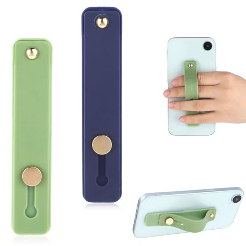 2Pcs Phone Finger Loop Grip for Back of Phone Holder Cell Phone Holder Telescopic with Finger Strap Grip Loop Accessories for Hand Silicone Universal Portable Finger Loop for Back of Cell Phone Cases