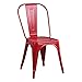 SEDIA LOLA IN ACCIAIO CON FINITURA ANTICATA CON DESIGN MODERNO (Red)