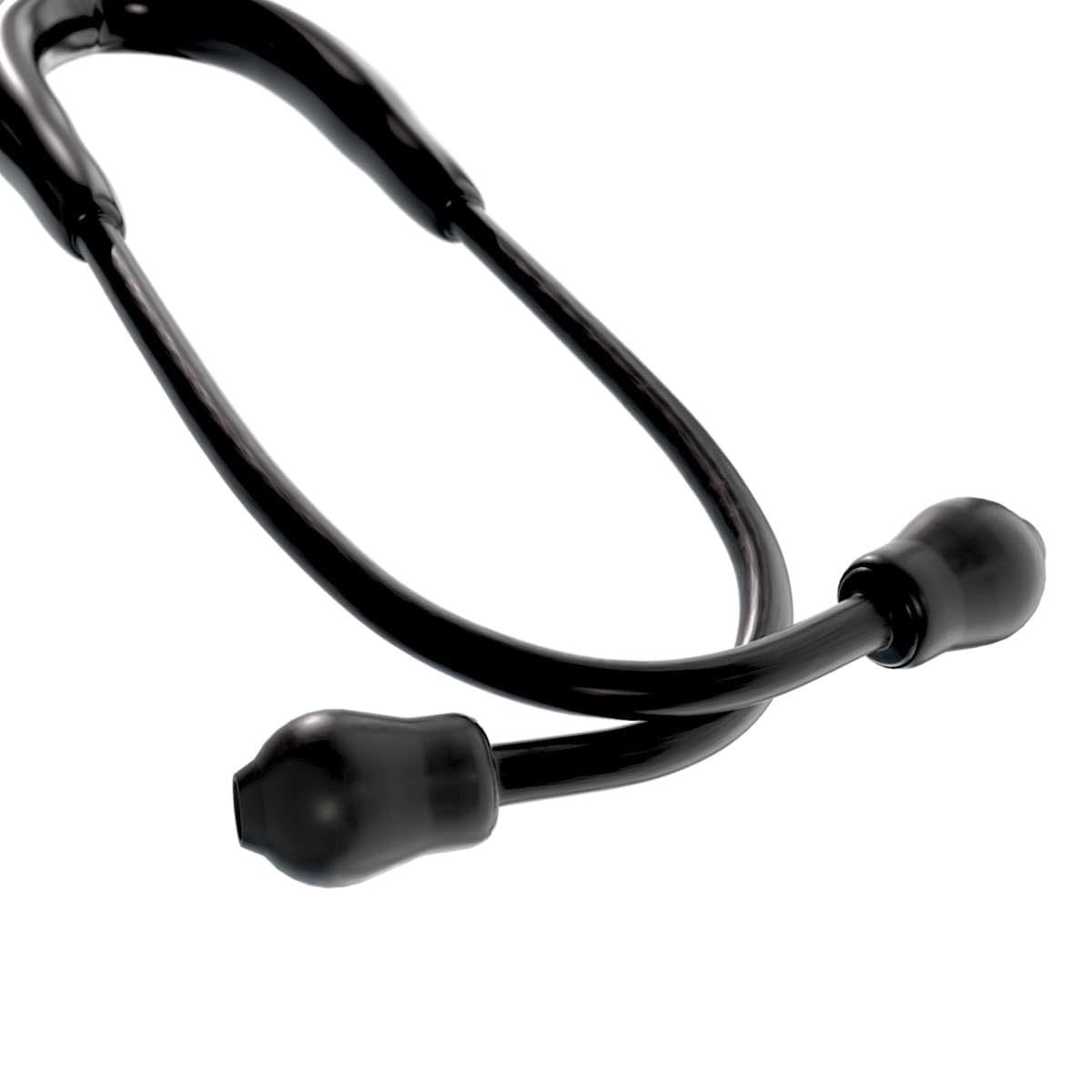 Stethoskop "Lausch" – Doppelkopf-Bruststück, Dickwandiges Einschlauchsystem, Anpassbare Ohrbügel, Inkl. Namensschild & Ersatzteil-Set, Latexfrei, 77 cm, 190 g (Black Edition)