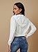 Women's Zip Up Hoodies White Cropped Cardigan Jacket Drawstring Hooded Sweatshirts Casual Long Sleeve Top