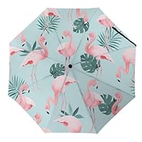 XYBWLCA Flamingo Mint Green A Three Fold Umbrella That Can Provide Shade And Shelter from Rain Manual