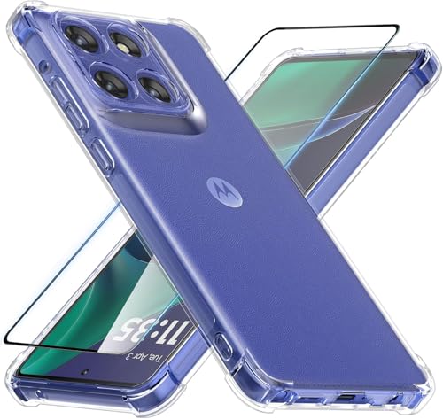 Image of Back Cover Case + Screen Protector for Motorola Moto Edge 60 Stylus 5G | Transparent Mobile Phone Back Cover Case for Motorola Moto Edge60 Stylus | Edge 60 Stylus 5G TPU Transparent Case