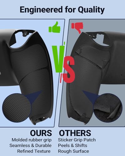 Coque PS5 grip silicone arrière noire texture diamant CHARM FOCUS