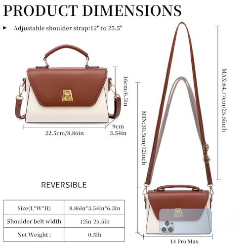 GOIACII Crossbody Bags for Women Top Handle Handbags Ladies Purses Leather Satchel3