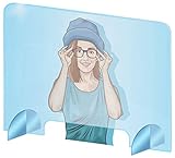 THE BIG things Spuckschutz Polycarbonat - Glasklar Polycarbonat Schutzwand - sichern Spuckschutz Thekenaufsatz mit Durchreiche - Farblose Polycarbonat Platten (100x70 cm (BxH))