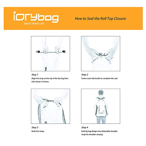 Image of IDRYBAG Dry Bag for Kayaking Waterproof 2L /5L /10L /15L /20L, Small Dry Sack Waterproof Bag for Boating