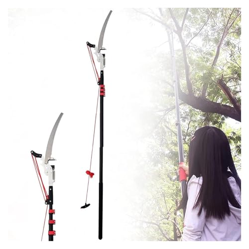 高枝切りノコギリ, 高枝ノコギリ, 伸縮式ロングリーチツリー剪定鋸 枝葉刈り用ツリーロッパー(18FT)