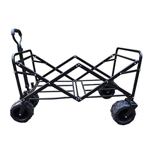 FAZENHUA Klappbarer Gartenwagen, robuster Wagen mit Überdachung, Multifunktions-Einkaufswagen für Outdoor-Camping, Strand, Zugwagen mit 4 Rädern, Tragkraft: 150 kg – Bild 3