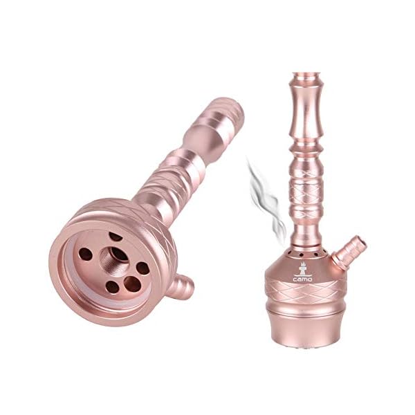 Camo Lite Shisha Set Aluminium Alu Rosegold 72 cm Hookah Wasserpfeife Steinkopfset Acryl Molassefänger 18/8 Schliff Base… – Bild 4