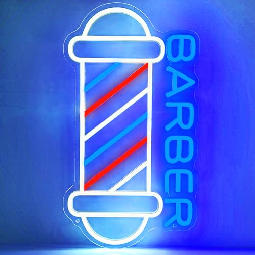 Barber Neon Sign for Barber Shops,Hair Salon Decor LED Neon Light Signs Dimmable Barber Studio Wall Decor Led Light Up Signs Business Store Sign Holiday Gift for Hairdresser