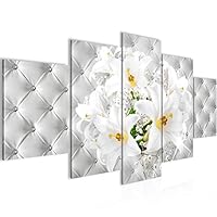 Runa Art - Schilderijen Bloemen Lelies 200 x 100 cm 5 Delen XXL Muur Decoratie Design Groen 209651c