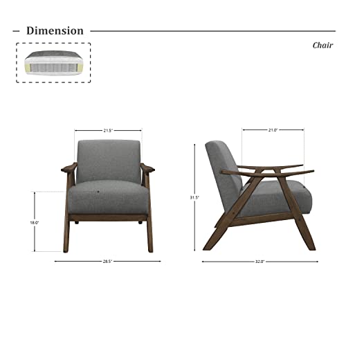 Lexicon Elle Accent Chair, Gray #TOP2