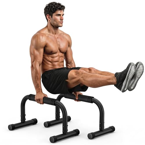Push Up Bars Adjustable 1012.5 Inch Parallettes Bars for Calisthenics Heavy Duty 880 LBS Parallel Dip Bars with Foam Handles & Non-Slip Rubber Feet No Wobble Handstand L-Sit Stands for Home Gym
