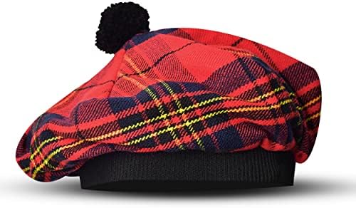Scottish Hat Tam o Shanter Scottish Bonnet Tartan hat Acrylic Woo...
