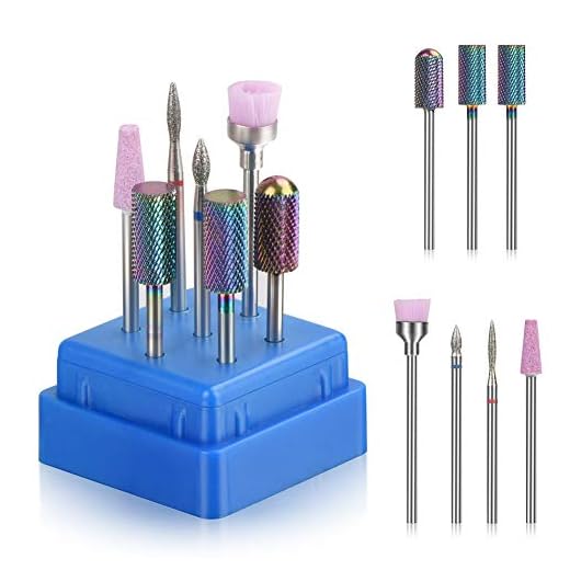 Bulex 7pcs Nail Drill Bits for Acrylic Nails - 3/32 Electric Nail Drill Bit Set - Professional Nails Supply Carbide Nail Drill Bit for Gel Nails Cuticles