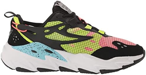 Fila Men's Ray Tracer Evo Sneaker, Black/White/Safety Yellow, 11 | Image 5