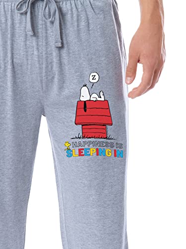 Peanuts Mens' Snoopy Happiness Is Sleeping In Sleep Jogger Pajama Pants2