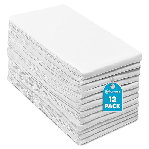 Simpli-Magic Flour Sack Kitchen Towels 24"x24" (12 Pack) – 1...