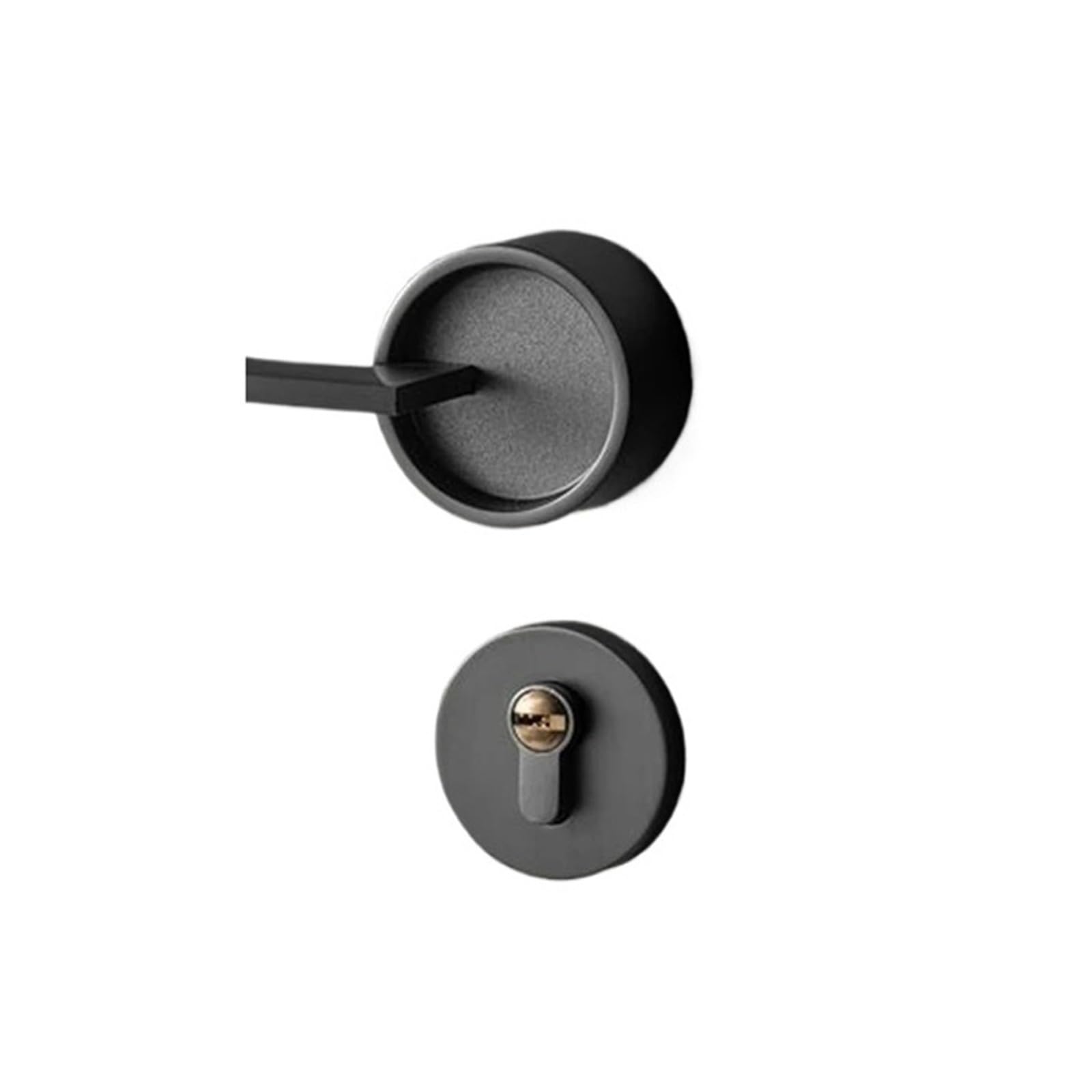 Sjloynwq Grey Silent Door Lock Bedroom Handle Cylinder Split(Grey)