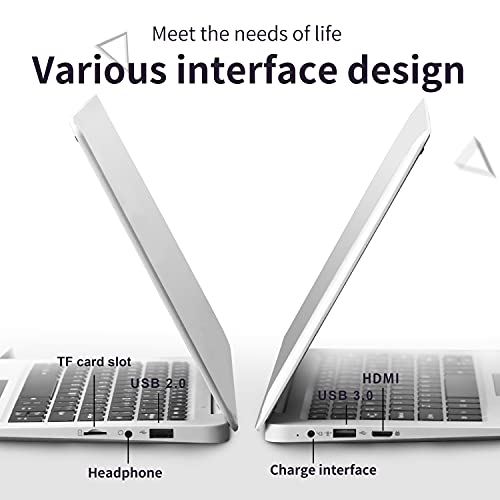 Smart-Us Zwying High-Performance Laptop 10.1 Inch Ultra-Thin Portable Office Entertainment Notebook Only 0.8Kg Quad-Core Processor 2G+32Gb Emmc Pre-Installed Win 10 Professional, Office 2010 (White) #TOP2