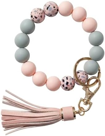 BIHRTC Key Ring Bracelet Car Keychain Holder Wristlet Silicone Wo...