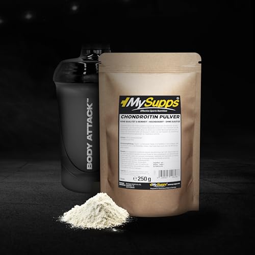 My Supps Chondroitin-Pulver 250g – 100 % reines & ultrafeines Chondroitin-Sulfat in Premiumqualität – hochdosiert & ohne Zusatzstoffe – frei von Zucker, Laktose & Farbstoffen, Made in Germany