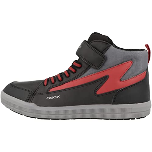 Geox J Arzach Boy A, Sneakers Bambini e ragazzi, Nero/Rosso (Black/Red), 25 EU