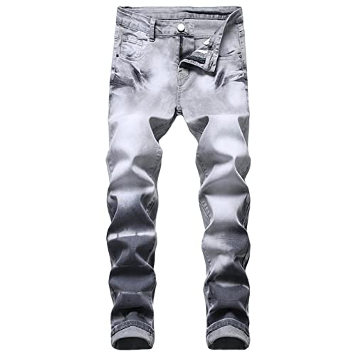 Jean skinny délavé extensible à taille moyenne pour homme