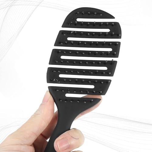 Image of Combelle Curved Vented Hair Brush, 21 cm, Black | Detangling Comb for Wet, Dry, Curly, Thick Hair | Faster Blow Drying, Anti-Frizz, Heat-Resistant for Women, Men & Kids (black /-)