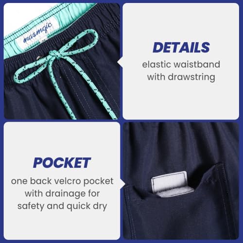 Image of maamgic Mens Swim Trunks Quick Dry Swim Shorts with Mesh Lining Funny Swimwear Bathing Suits 7inch