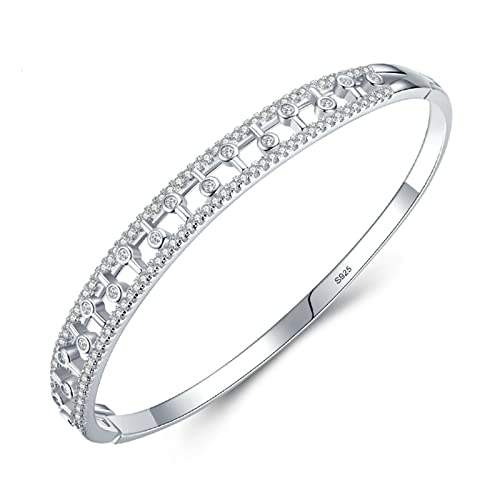 Bracelet en argent sterling pour femmes anti ternissement serti de zircone cubique