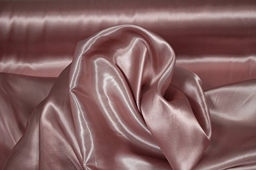 Stoff-Kollektion - Satin Stoff Meterware aus Polyester - Polyestersatin Glänzend & Doppelseitig 150cm breit – Ideal zum Nähen von Kostümen, für Bekleidung, als Dekostoff etc. - Altrosa