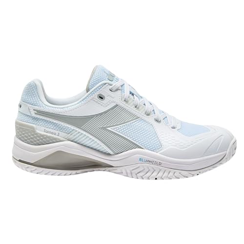 Diadora Women's Blushield Torneo 3 All Ground Tennis Shoe White/Silver2